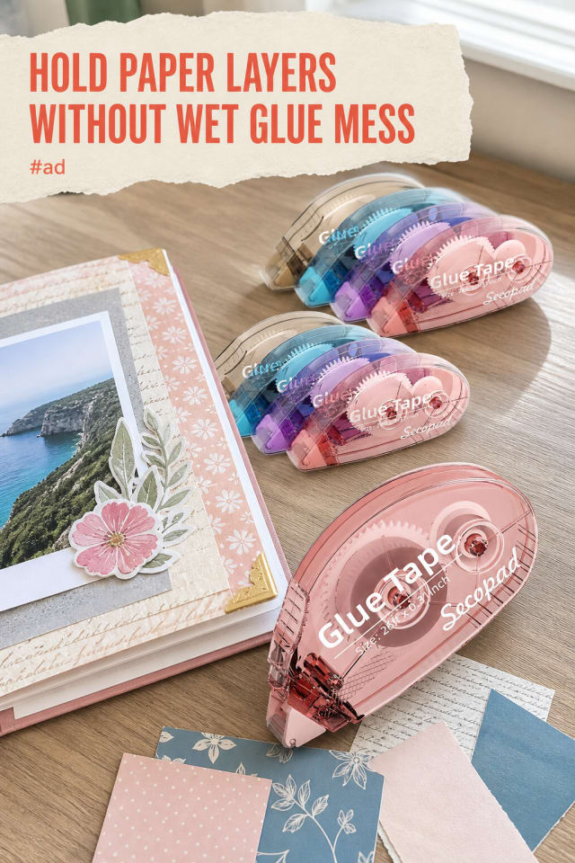 Scrapbook Glue Tape Set for Clean Paper Craft Assembly pin