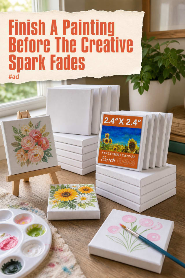 Mini Stretched Canvases for Tiny Paintings and Handmade Gifts pin