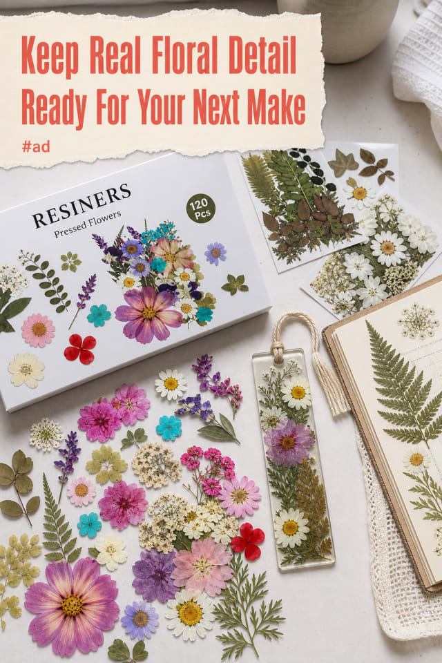 Pressed Dried Flowers for Resin, Journals and Handmade Cards pin