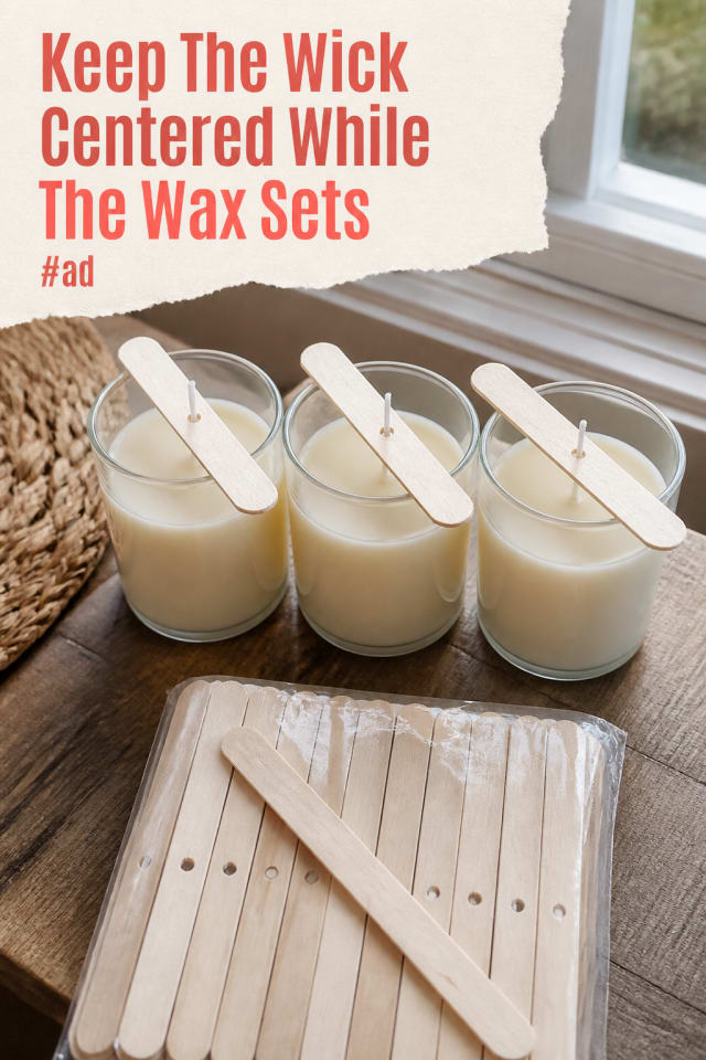 Wooden Candle Wick Holders for Straighter Centered Pours pin