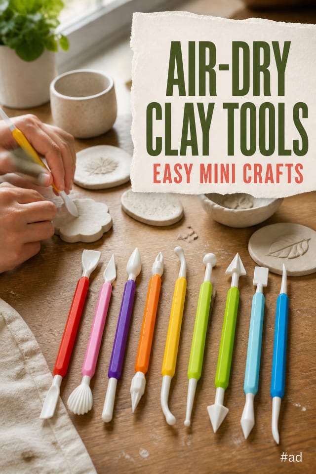 Air-Dry Clay Tools for Easy Mini Crafts pin