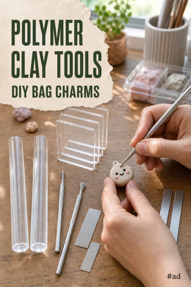 Polymer Clay Tools for DIY Bag Charms pin