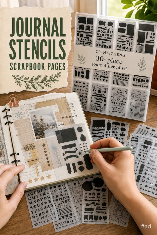 Journal Stencils for Scrapbooking Pages pin