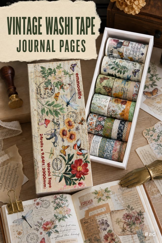 Vintage Washi Tape for Scrapbook Journals pin