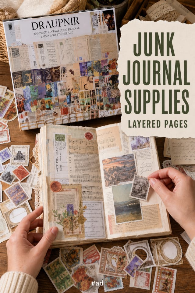 Junk Journal Supplies for Layered Pages pin
