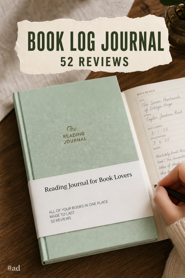 Book Log Journal for 52 Favorite Reads pin