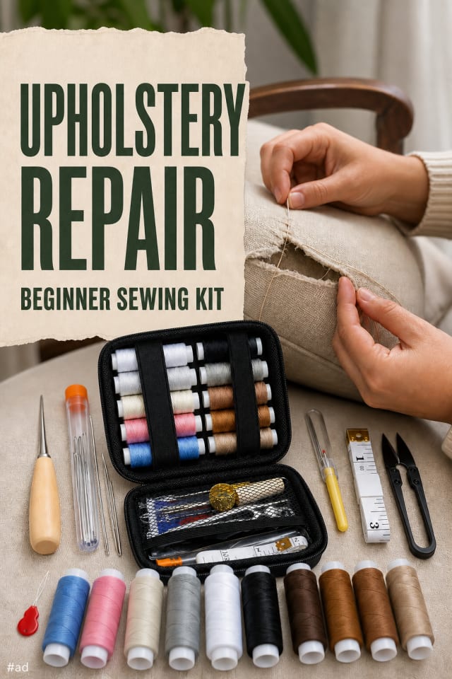 Upholstery Repair Sewing Kit for Beginners pin