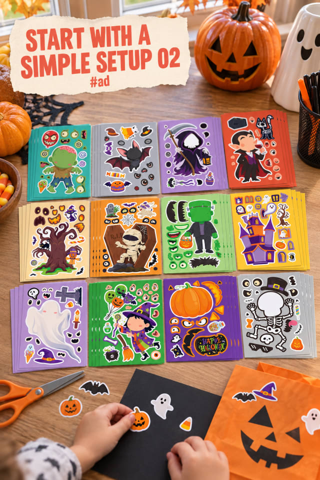 Halloween Stickers for Kids for Classroom Activities pin