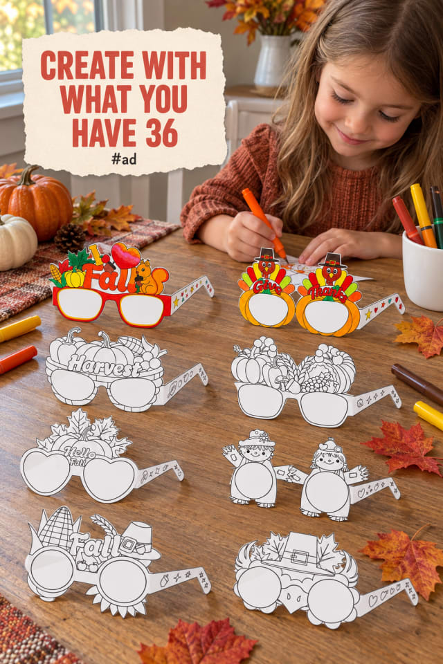 Fall Coloring Craft Kit for Kids for Thanksgiving Activities pin