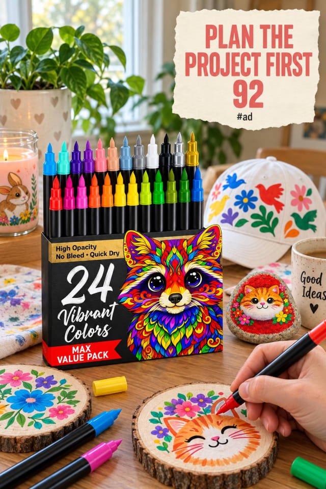 Acrylic Paint Pens for Crafts for Wood, Rocks and Card Making pin