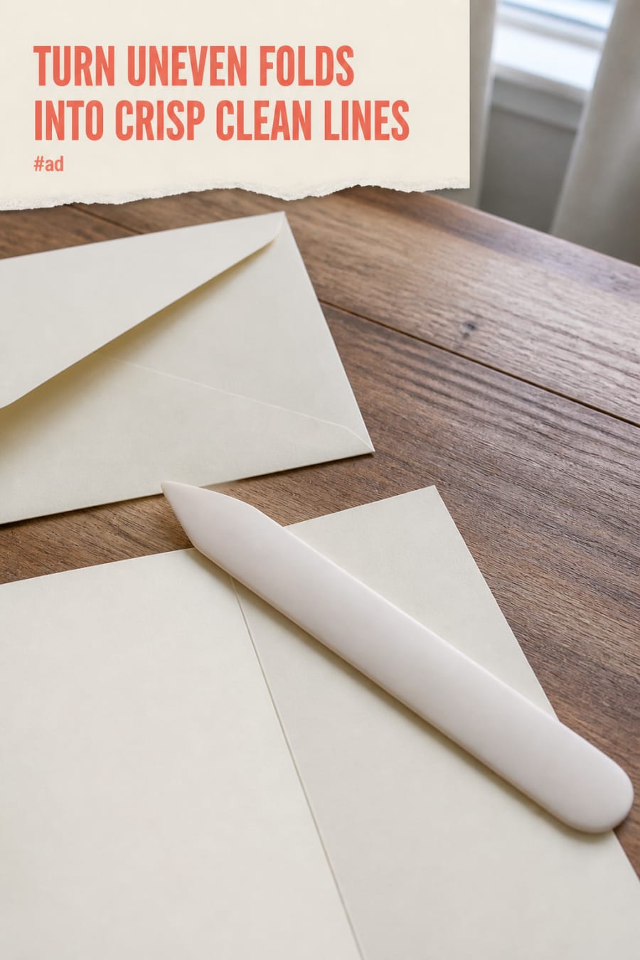 Bone Folder Tool for Crisp Paper Creases and Smooth Folds pin