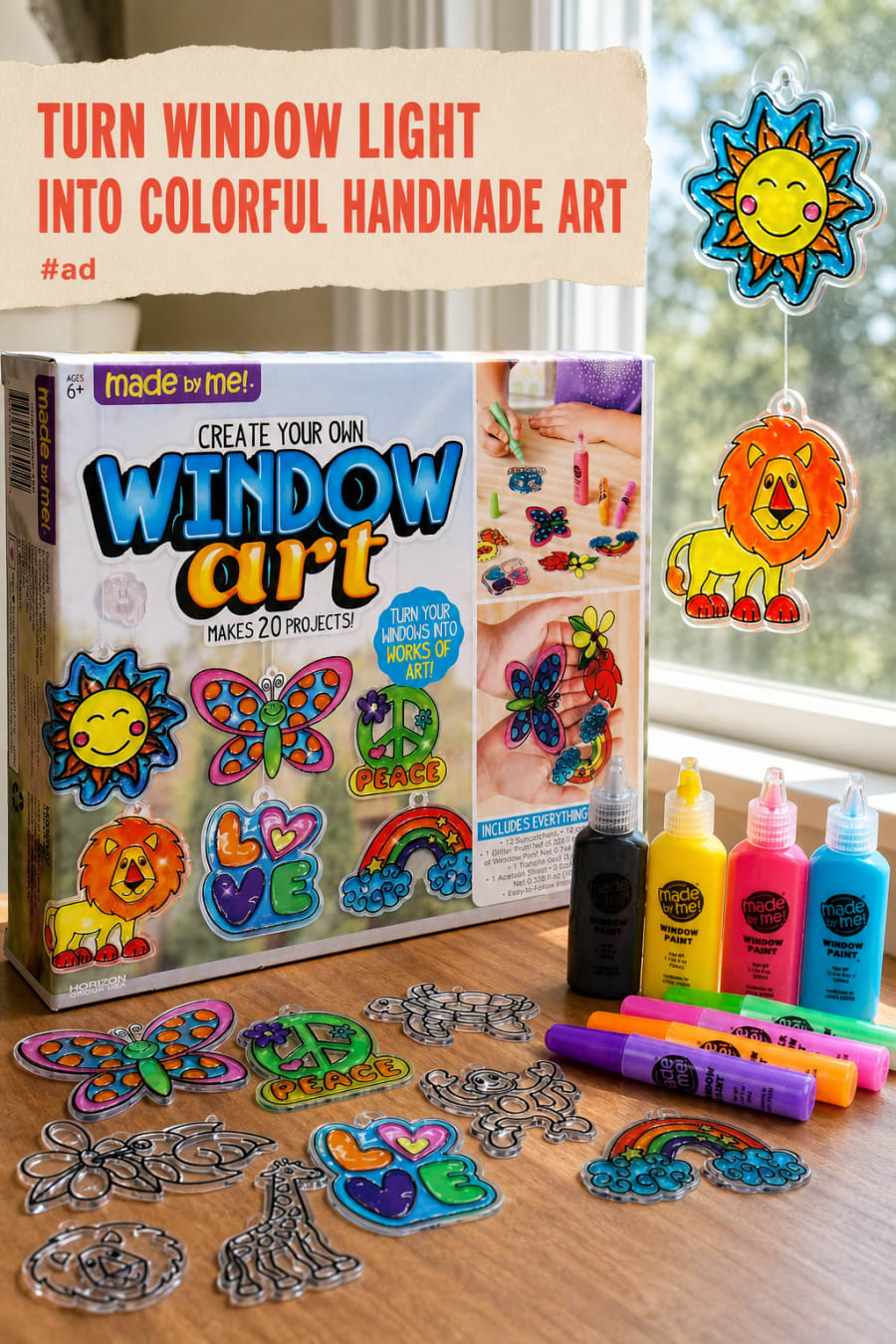 Window Art Kit for Colorful Suncatcher Projects pin