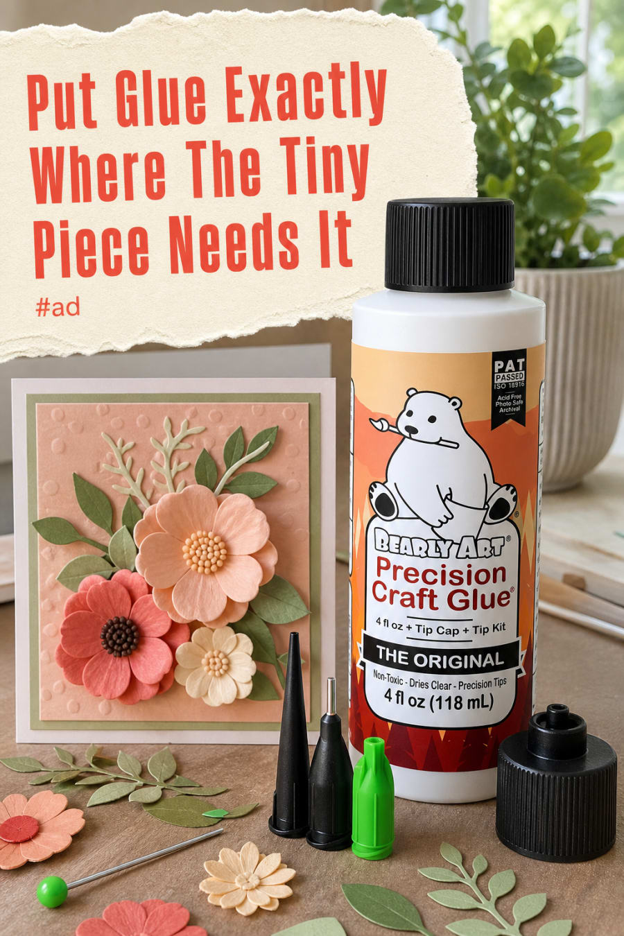 Precision Craft Glue with Fine Tips for Detailed Paper Projects pin