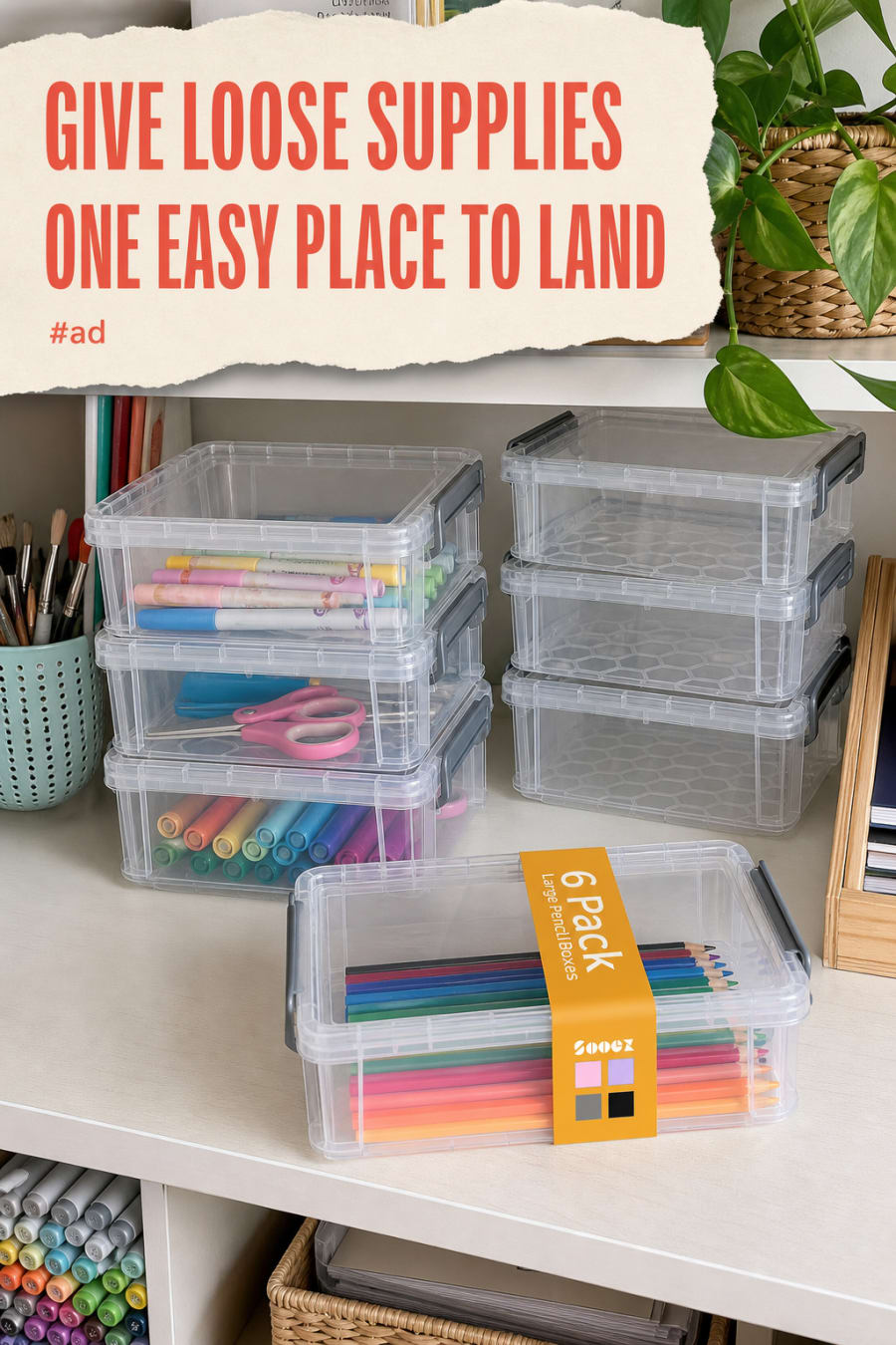Extra Large Pencil Boxes for Sorting Everyday Craft Supplies pin