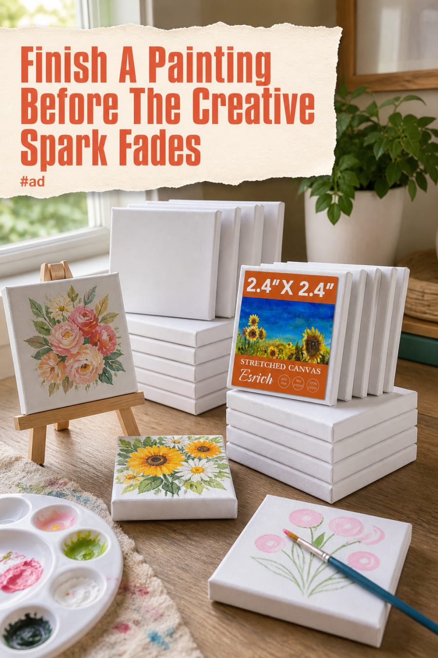 Mini Stretched Canvases for Tiny Paintings and Handmade Gifts pin