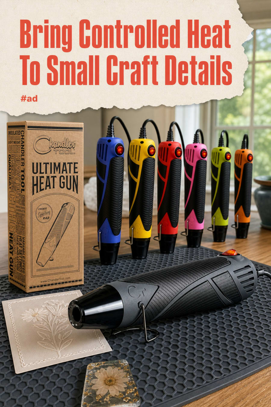 Mini Dual Temperature Heat Gun for Resin, Embossing and Vinyl pin
