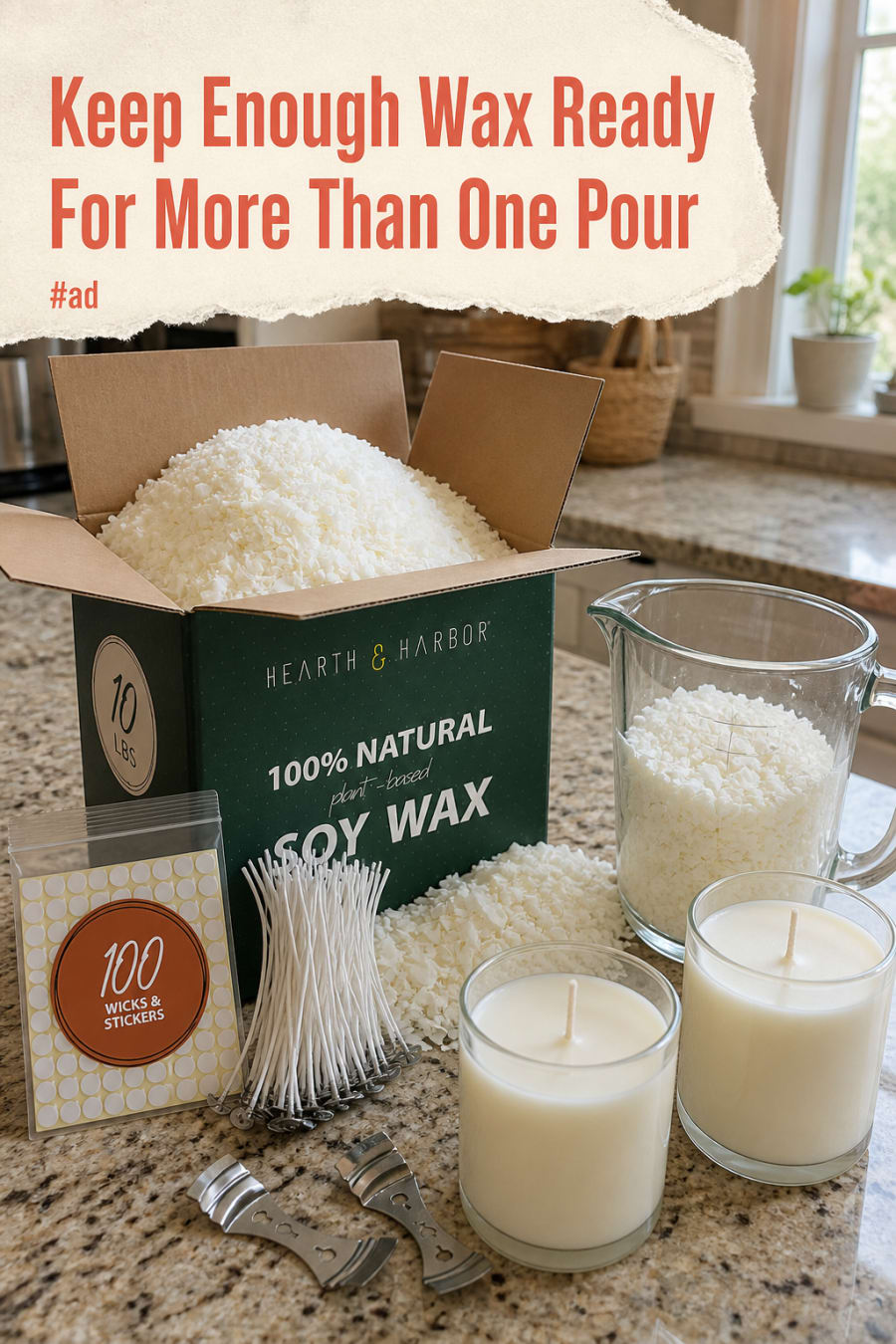 Pure Soy Candle Wax in a Ten Pound Box for Home Candle Making pin