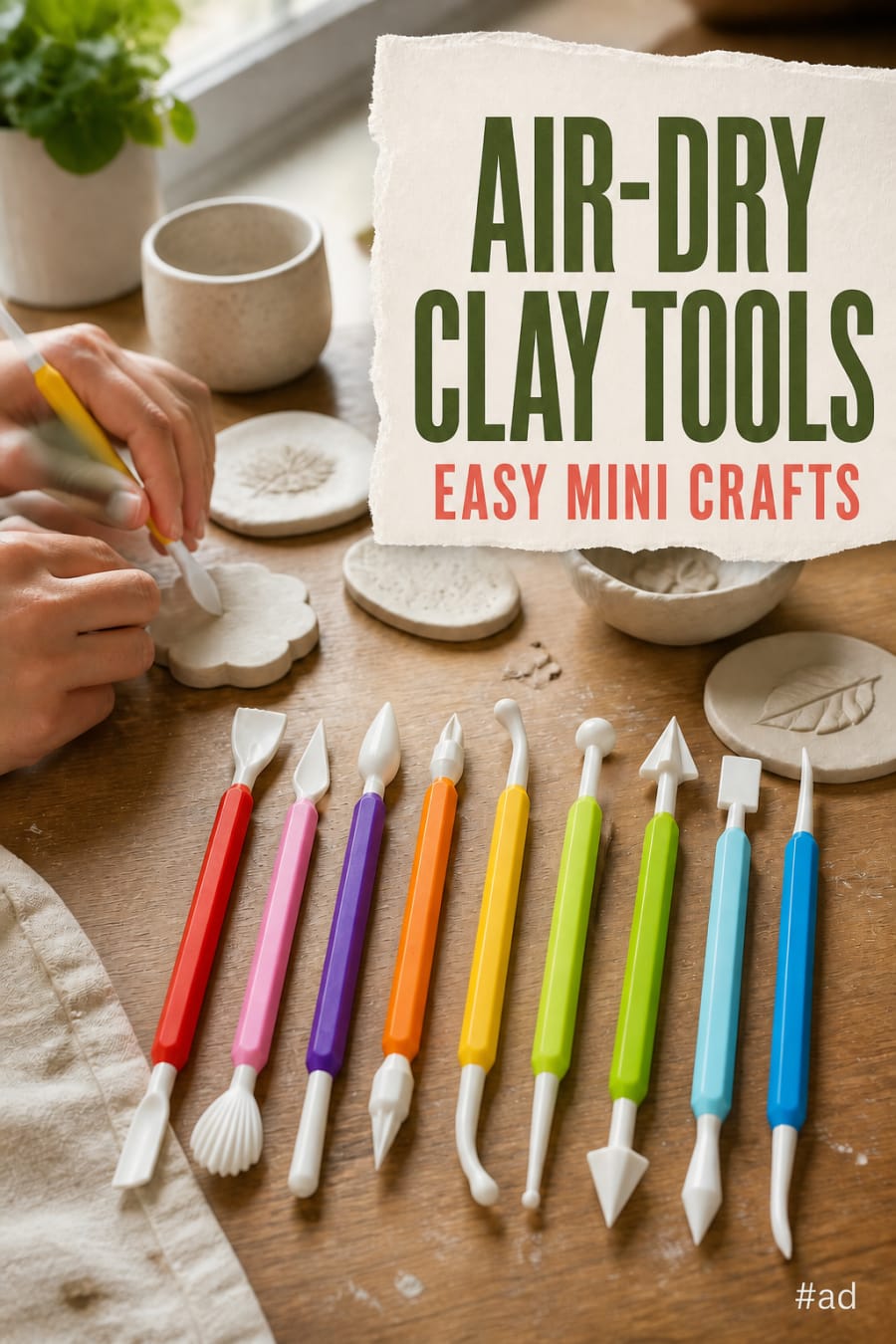 Air-Dry Clay Tools for Easy Mini Crafts pin