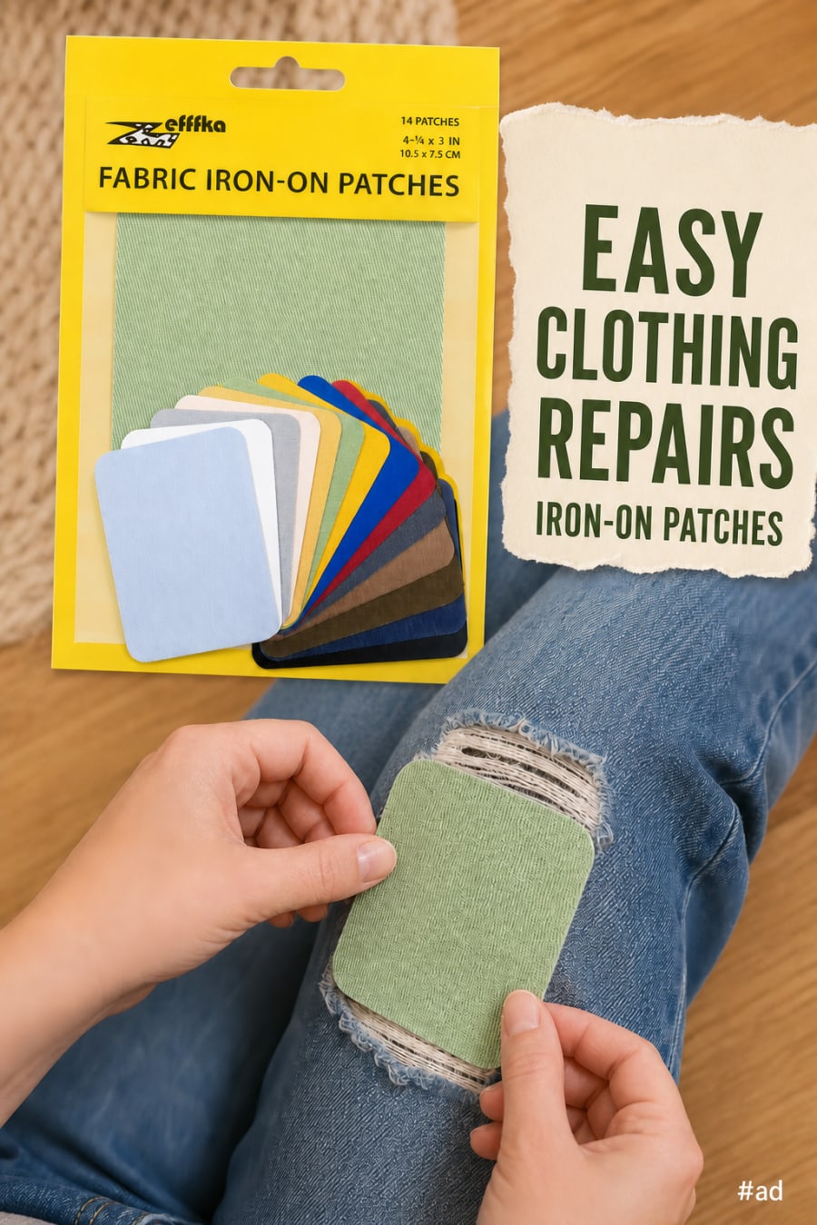 Iron-On Patches for Easy Clothing Repairs pin