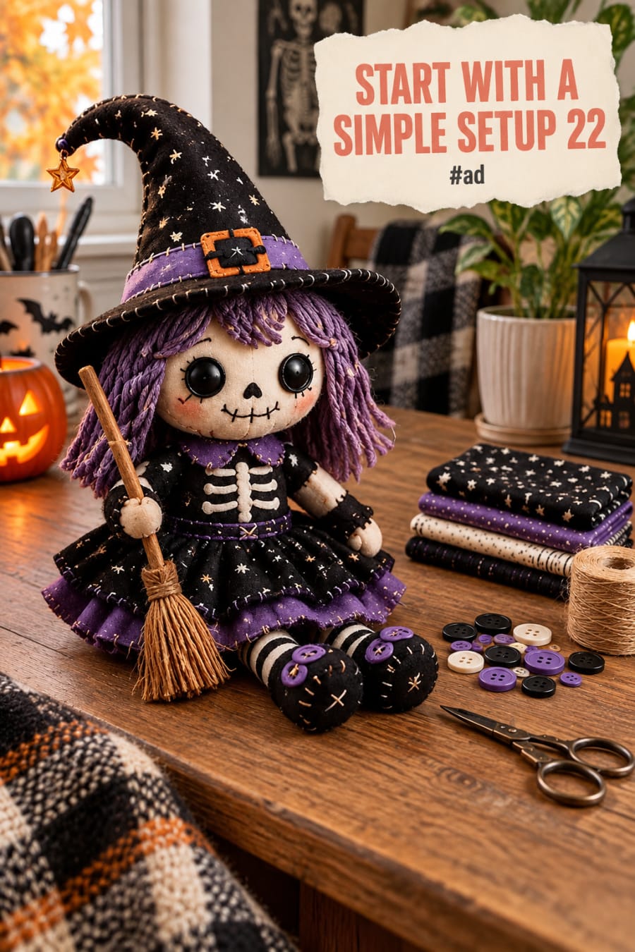 Halloween Patchwork Sewing Kit for Handmade Gifts pin