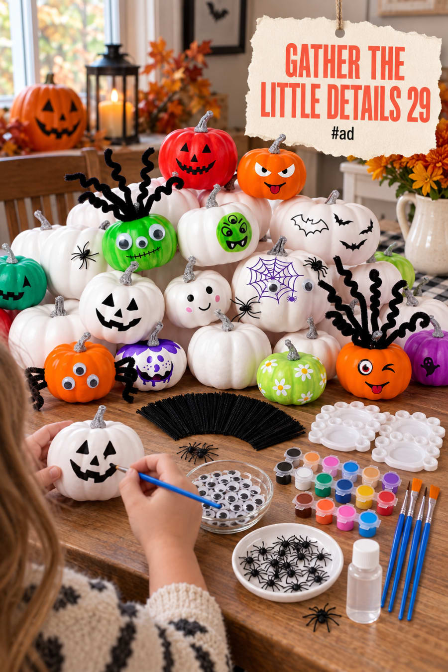 Halloween Pumpkin Painting Kit for Spooky Seasonal Decor pin