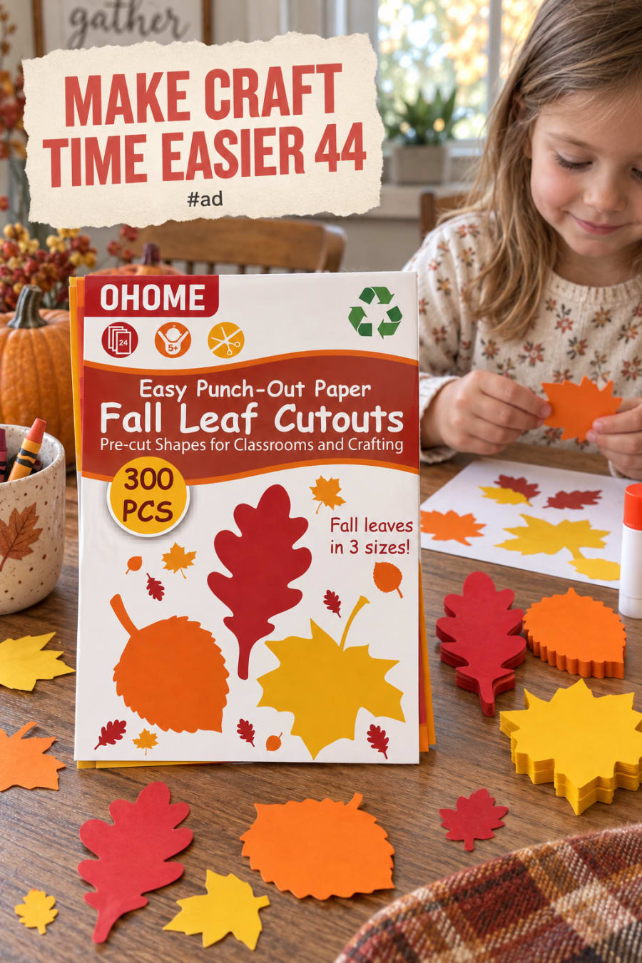 Fall Paper Cutouts for Crafts for Easy Seasonal Decorating pin