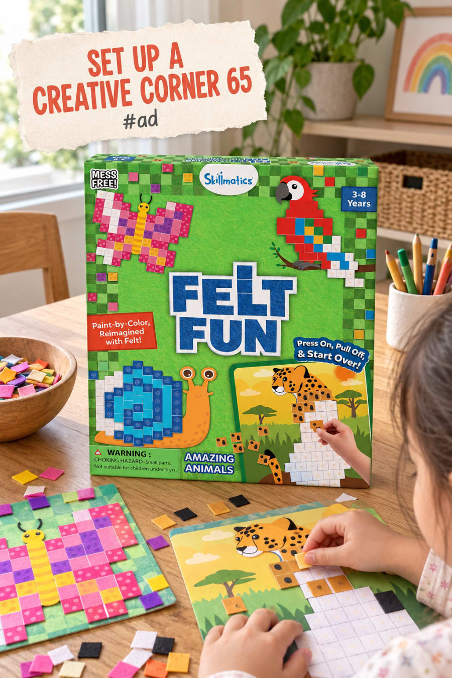 Animal Mosaic Craft Kit for Kids for a Cozy Craft Table pin