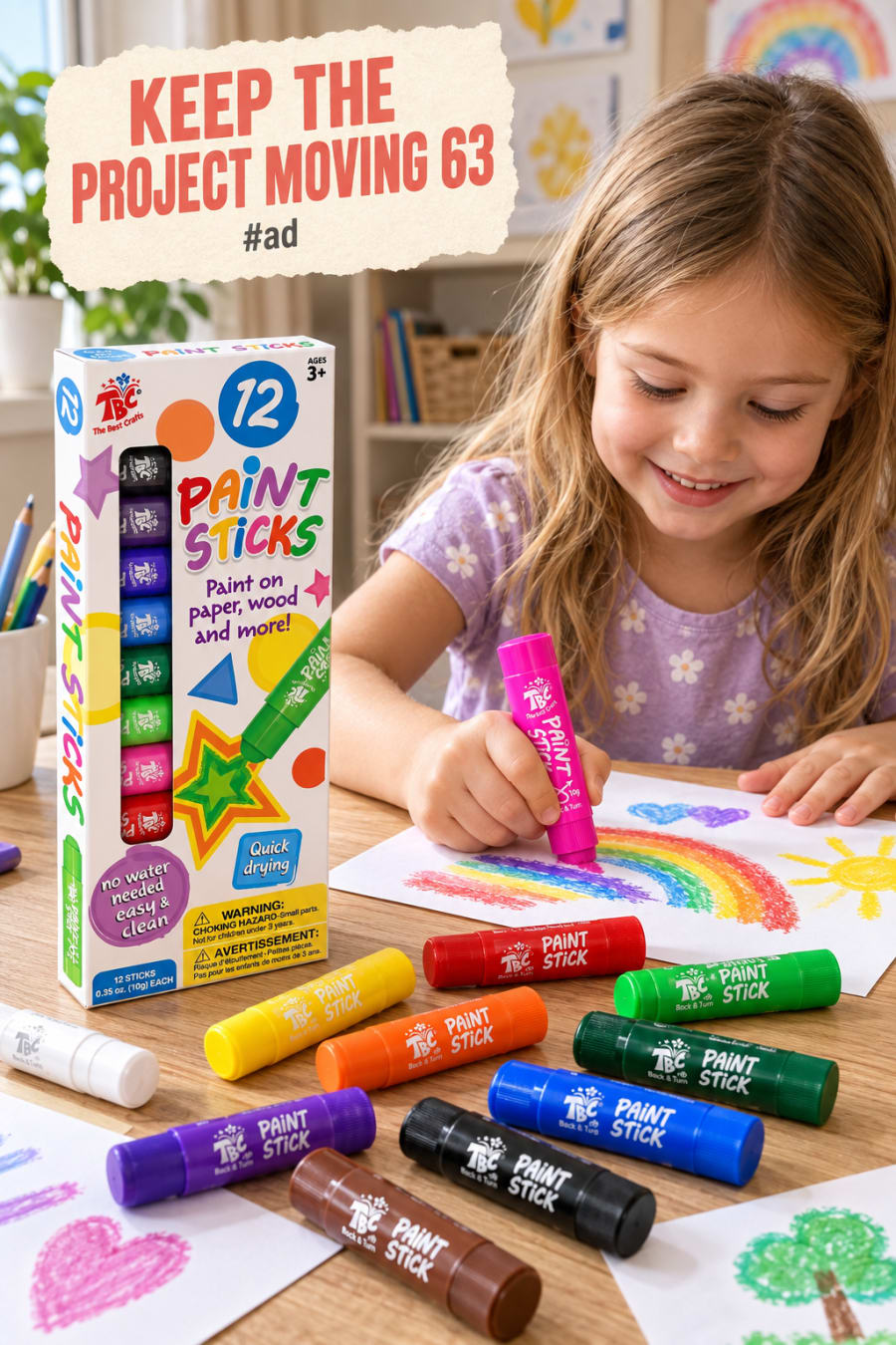 Washable Paint Sticks for Kids for Preschool Painting pin