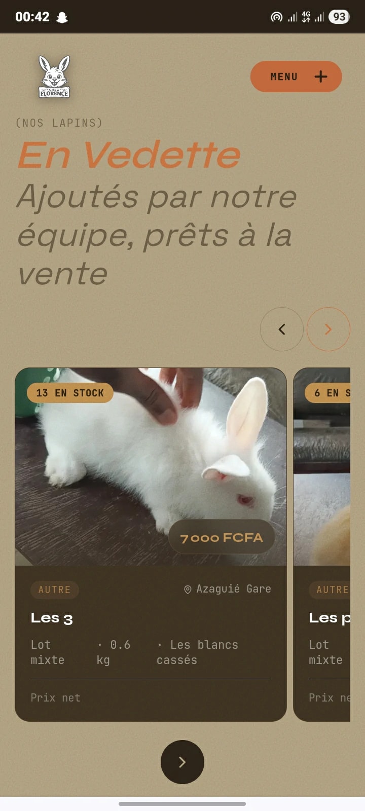 Aperçu du site Chez Florence — mobile