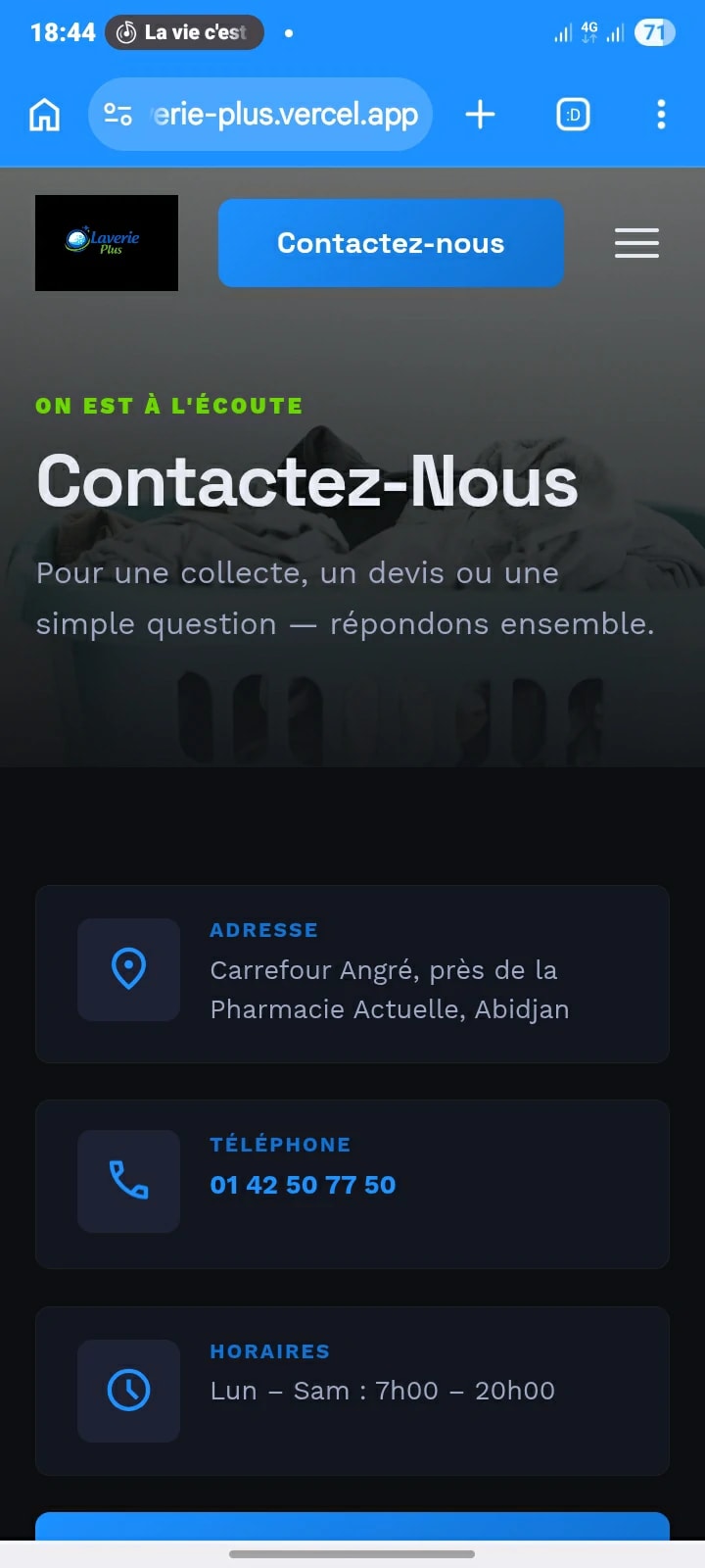 Aperçu du site MD Laverie Pressing — mobile