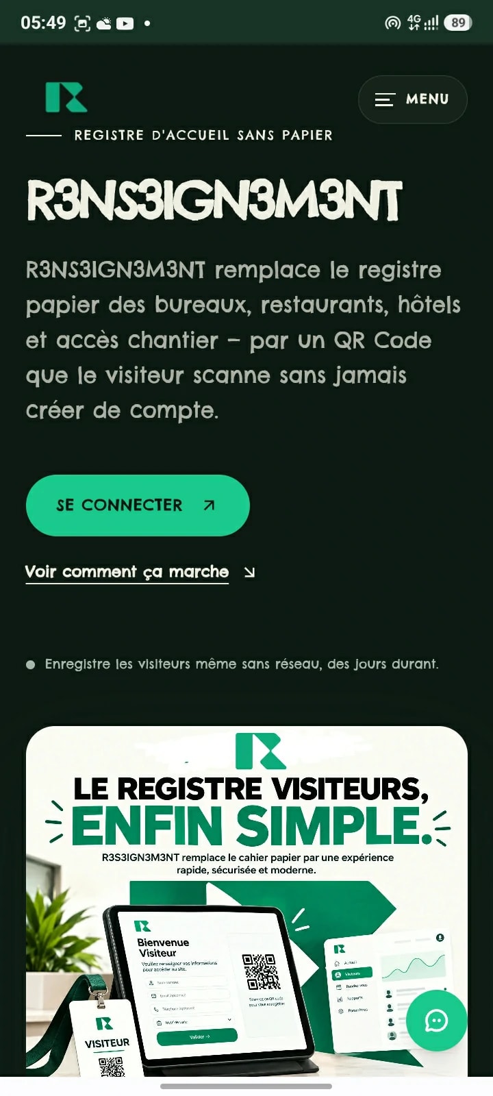 Aperçu du site REKOLLECTE — mobile