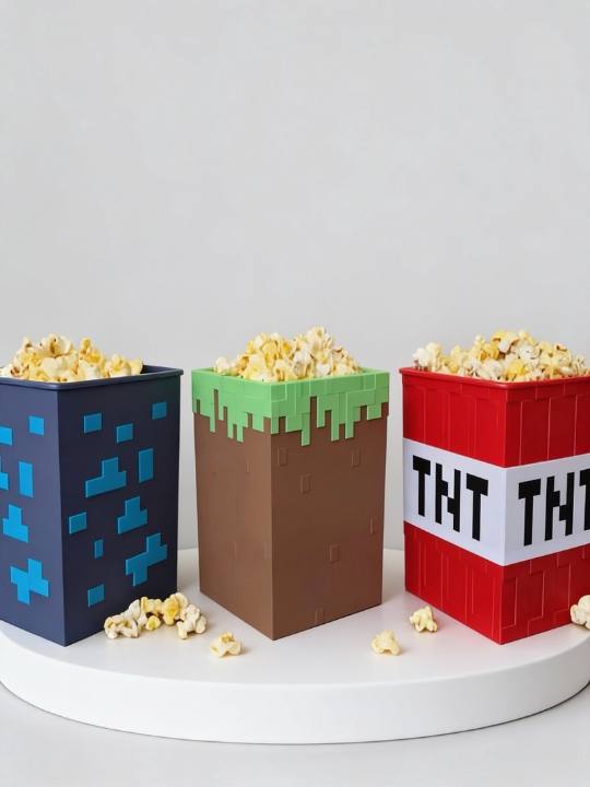 Palomitero Minecraft (TNT / Tierra / Diamante) 3D