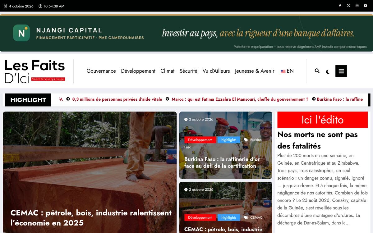 Les Faits d'ici — Média d'actualité africain