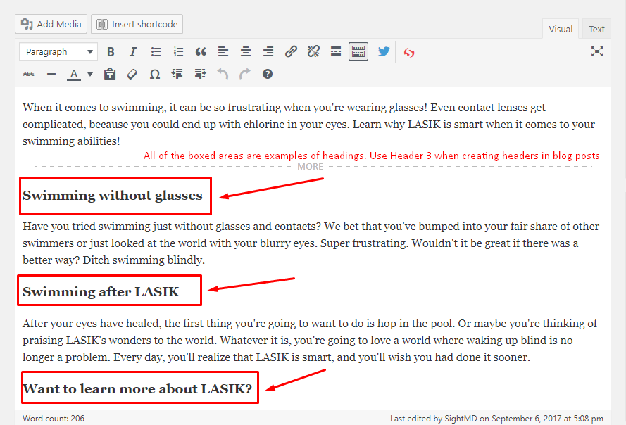 Make sure to use headers when you want to rank better on Google with blog posts.