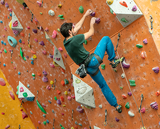Adult beginner climbing at Westminster Lodge Leisure Centre