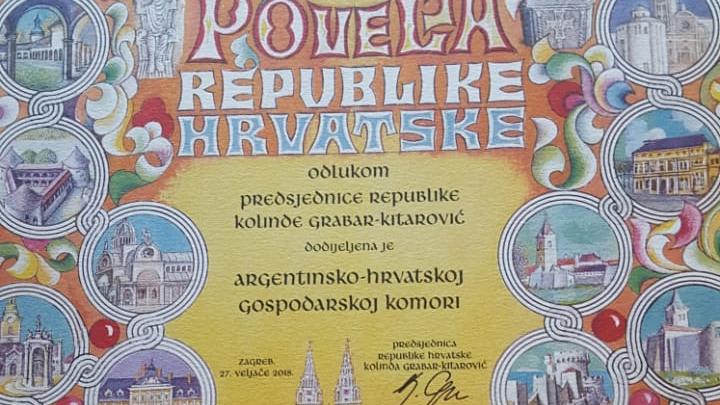Reconocimiento de la presidenta de Croacia Kolinda Grabar Kitarović