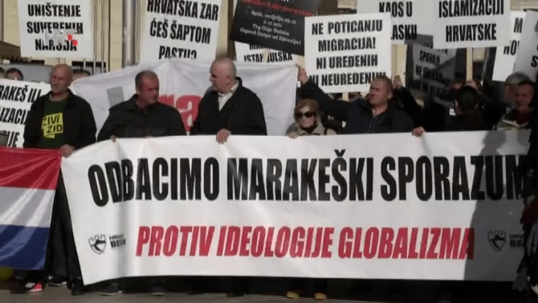Protest Against Marrakech Agreement Staged In Split