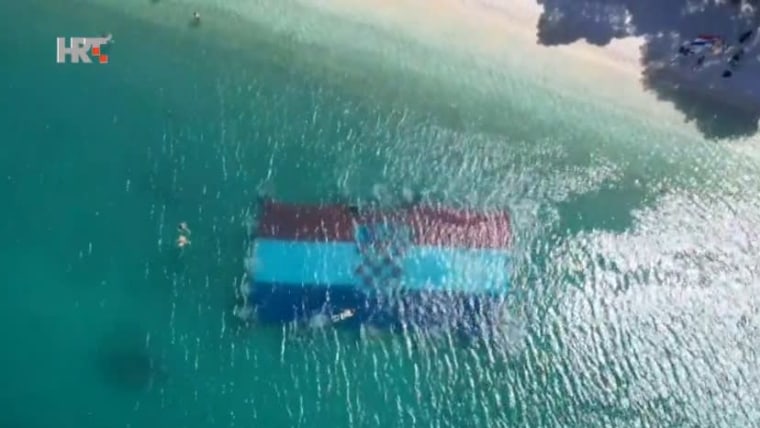 Kroatische Flagge Am Meeresboden