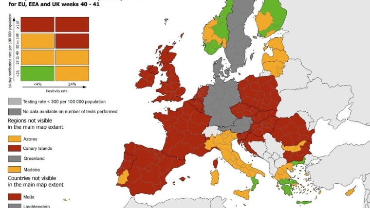 Mehr als die Hälfte der EU rot