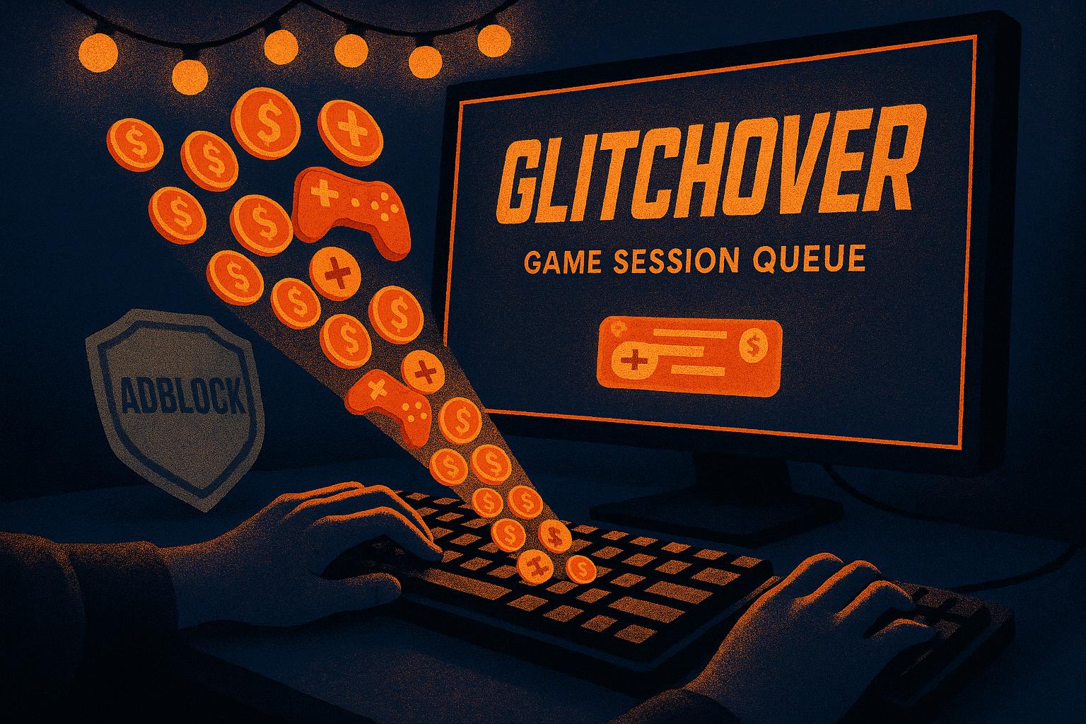 Exhausted streamer in a Santa hat slumping over desk while viewing crashing viewership analytics on Twitch and YouTube monitors.