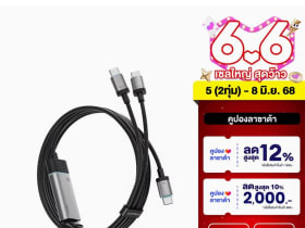 สายชาร์จ AI ควบคุมไฟ ชาร์จ 2 หัวสูงสุด 100W