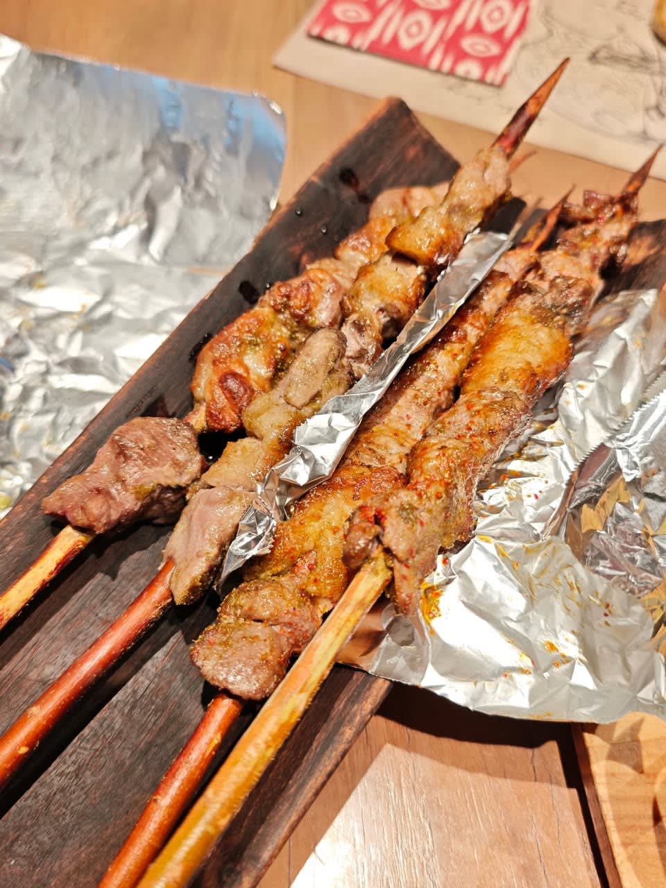 Lamb Skewers: marinated until the lamb is very tender with zero gaminess, grilled with just the right amount of Xinjiang spice. A non-negotiable order every time you come.