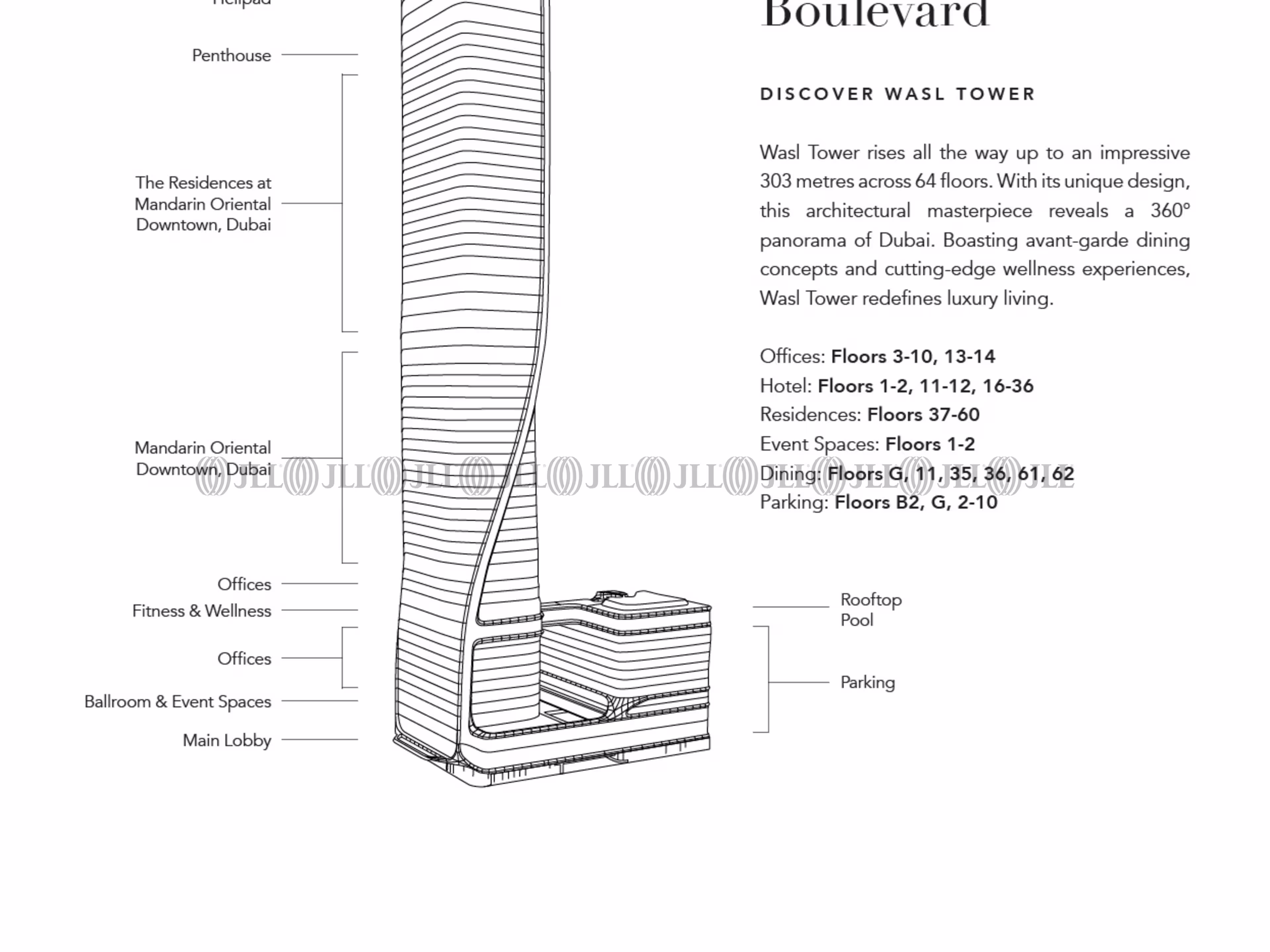 Wasl Tower, Grade A Offices