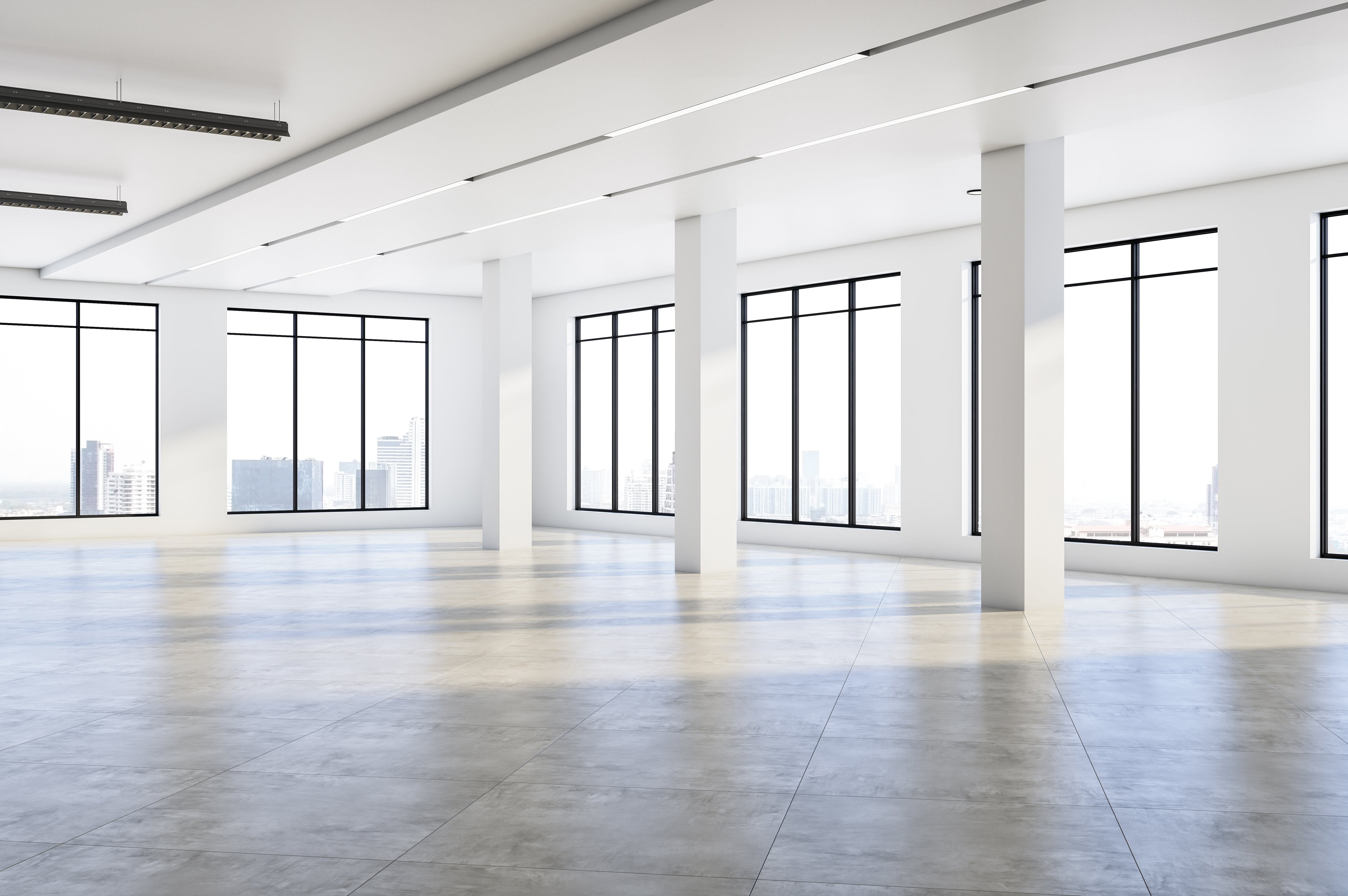 What is bare shell office space and what are its features
