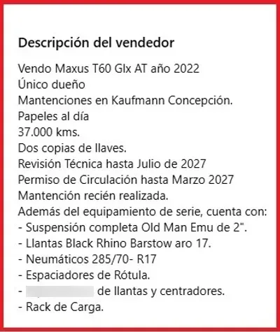 MAXUS T60 2.0 D20 Glx At 4x4 Diesel año 2022