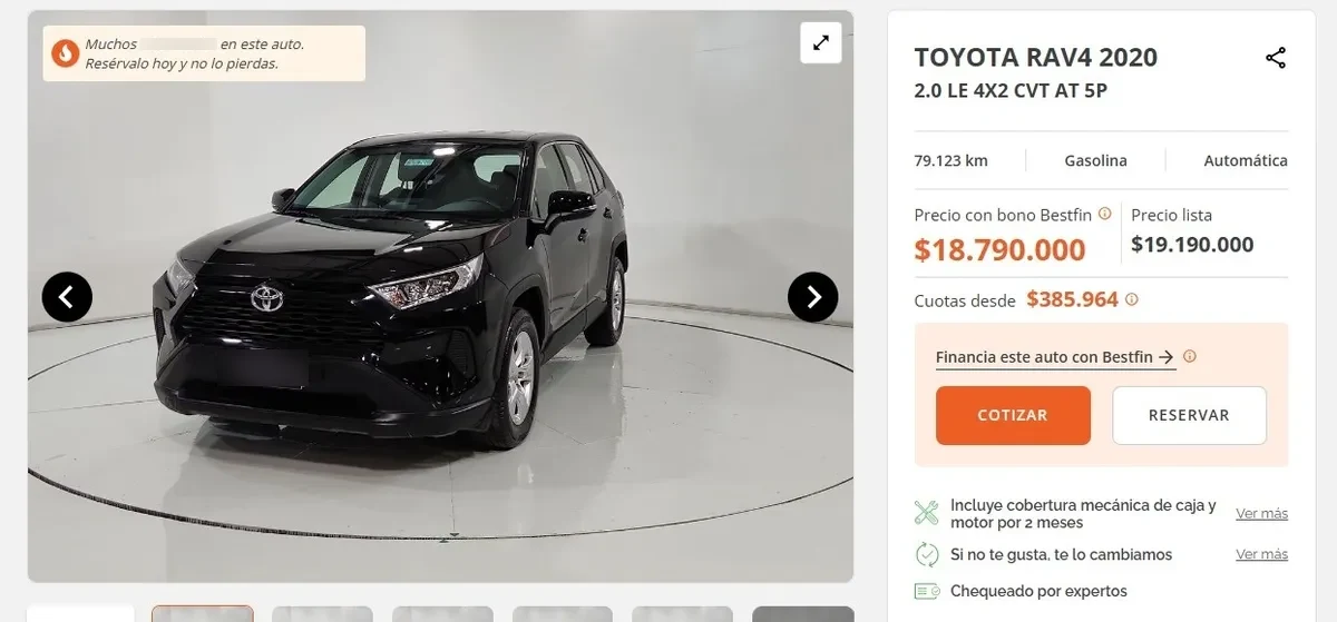 TOYOTA RAV4 2.0 Le At año 2020