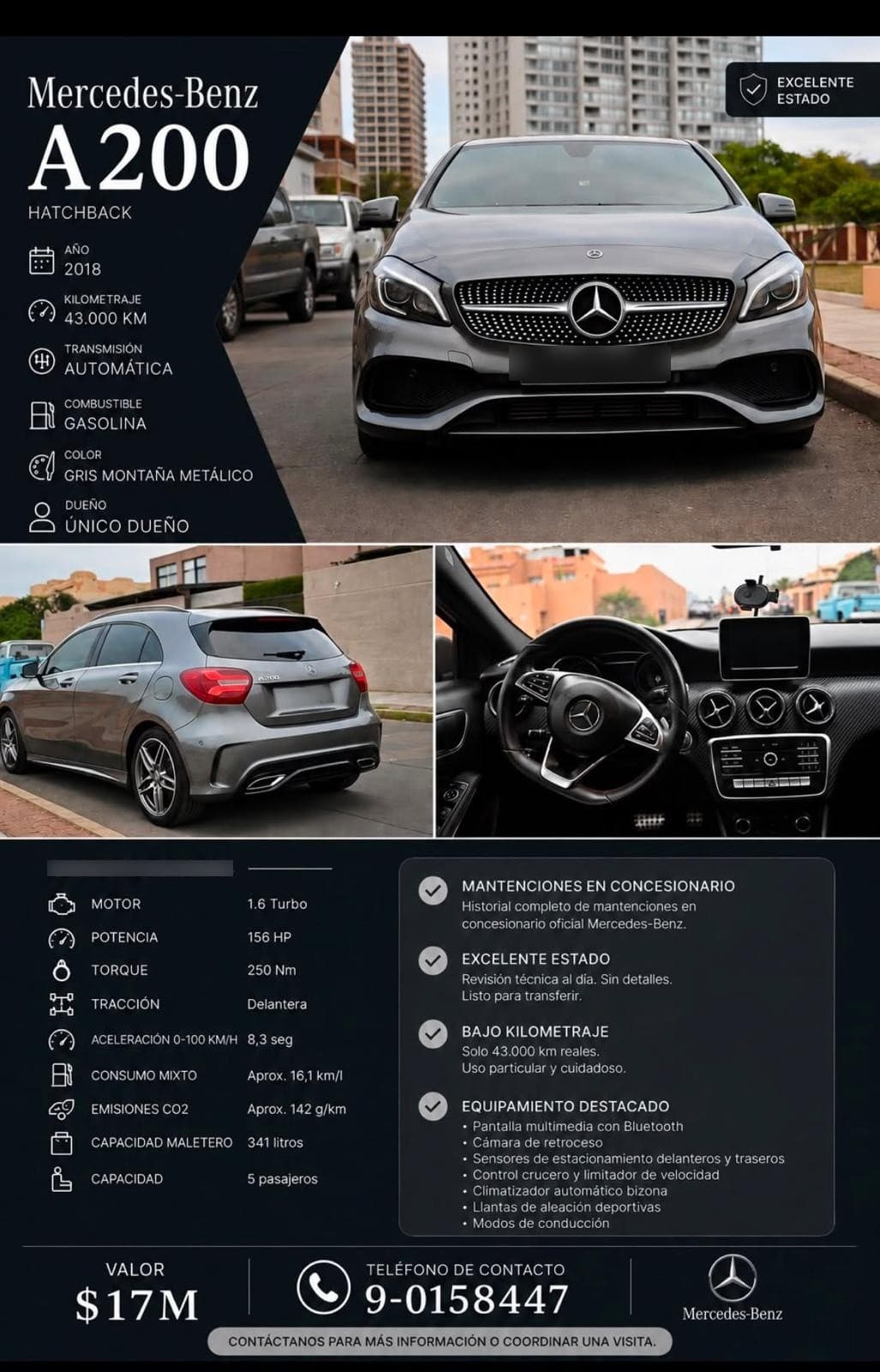 MERCEDES BENZ A200 1.6 At 4x4 año 2018