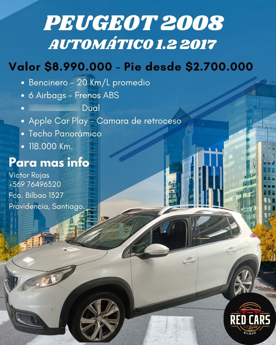 PEUGEOT 2008 1.2 Allure Pack Puretech 110hp At año 2017