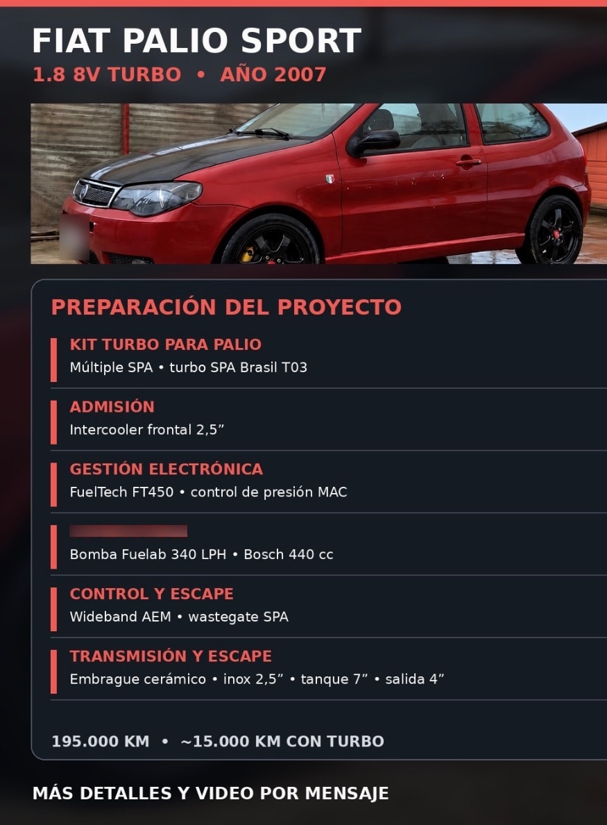 Fiat Palio 1.8 Hlx Sport Mt año 2007