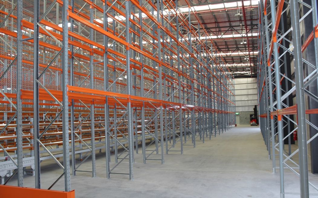 Example of Apex Selective Pallet Racking when in used in a big warehouse.
